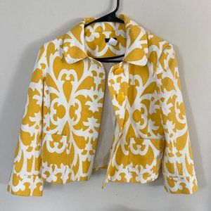 J. Crew Yellow Patterned Cardigan